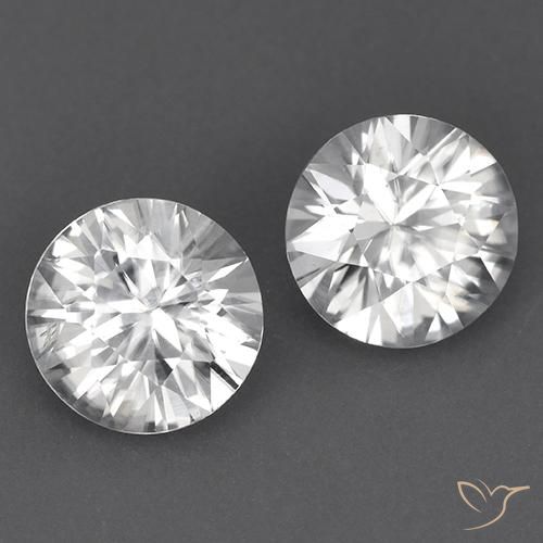 3.49ctw Natural Branco Zircão, Redondo, VVS-VS