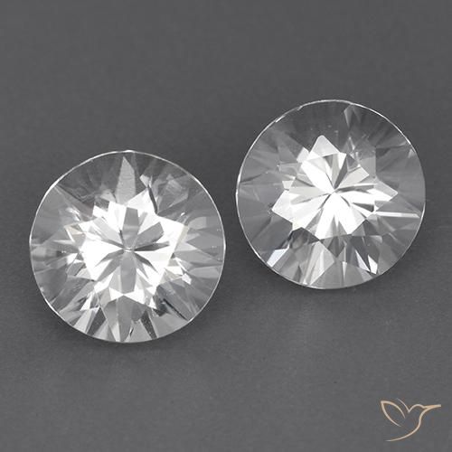 3.66ctw Natural Branco Zircão, Redondo, VVS