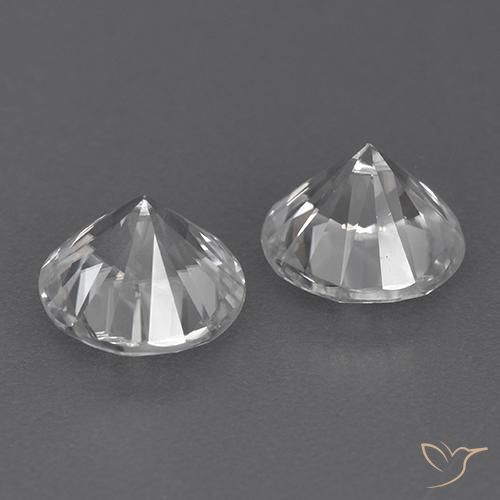 Pedras preciosas de Zircão Branco natural de 3.66 ct, Redondo, VVS