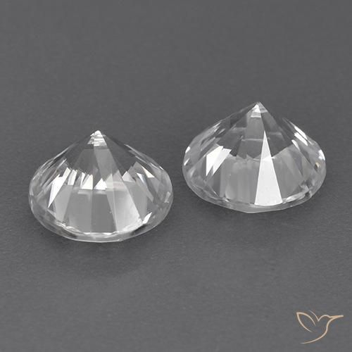 Pedras preciosas de Zircão Branco natural de 3.59 ct, Redondo, VVS