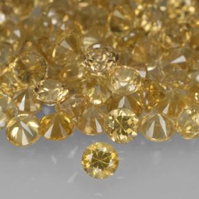 Pedras preciosas de zircão amarelo natural de 0,78 ct, corte redondo, VVS-VS