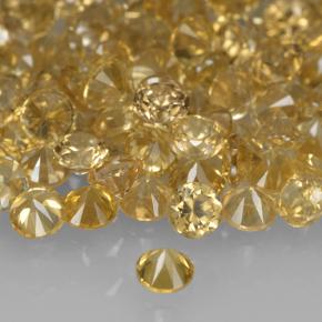 Pedras preciosas de zircão amarelo natural de 0,78 ct, corte redondo, VVS-VS