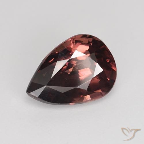 Zircão Vinho vermelho Natural 2.98ct, Formato de pêra, VVS-VS