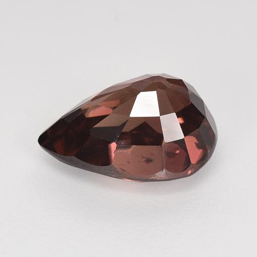 Zircão vermelho natural 4,62ct, formato de pêra, VVS-VS