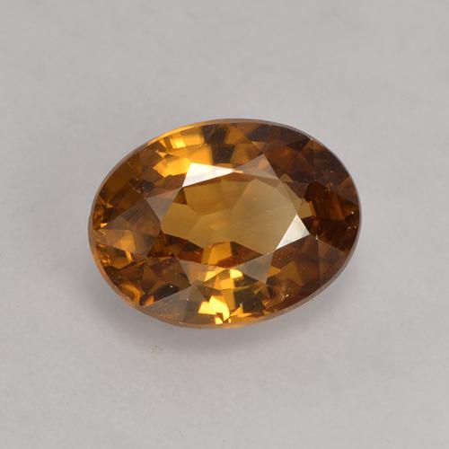 Zircão laranja natural 1,75ct, corte oval, VS