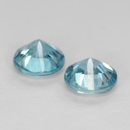 Pedras preciosas de zircão azul natural de 0,97 ct, corte redondo, VS