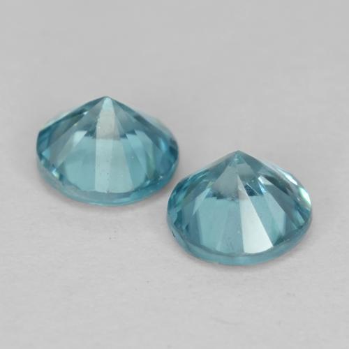 Pedras preciosas de zircão azul natural de 1,04 ct, corte redondo, VS