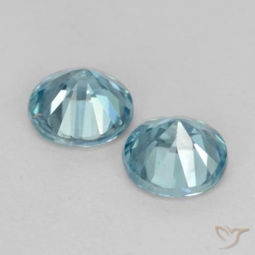Pedras preciosas de Zircão Azul claro natural de 1.03 ct, Redondo, VS