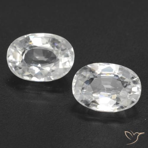 2.80ctw Natural Branco Zircão, oval, VVS-VS