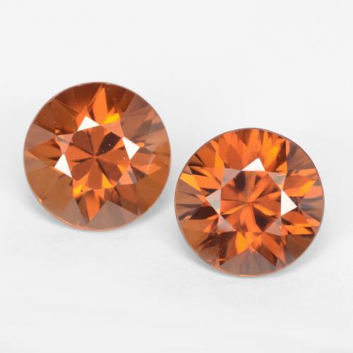 Zircônia laranja de 3,92 quilates, corte de diamante de 7,1 mm do Camboja, Photo A