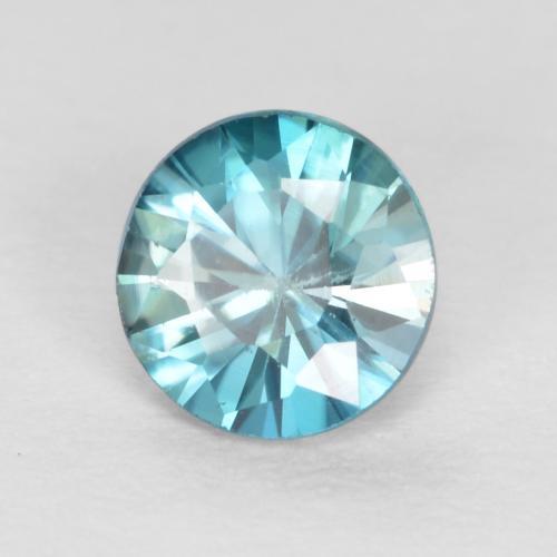 Zircão azul natural 0,53ct, corte redondo, VS