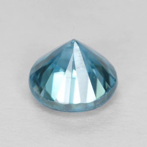 Zircão Azul Suíço Natural 0.57ct, Corte Redondo, VS