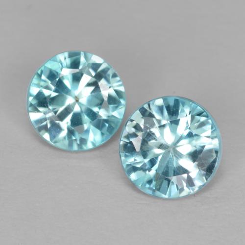 Pedras preciosas de zircão azul natural de 0,98 ct, corte redondo, VS