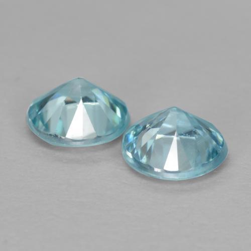 Pedras preciosas de zircão azul natural de 0,98 ct, corte redondo, VS