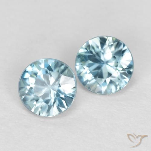Pedras preciosas de Zircão Bebê azul natural de 0.69 ct, Redondo, VS