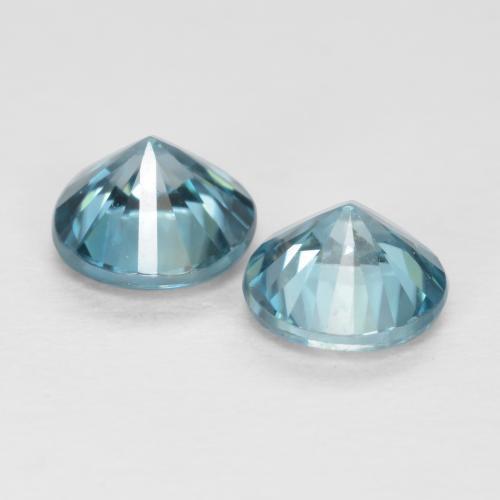 Pedras preciosas de zircão azul natural de 1,04 ct, corte redondo, VS