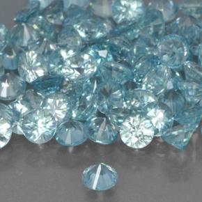 Zircão Azul Aqua claro Natural 0.24ct, Corte Redondo, VVS-VS