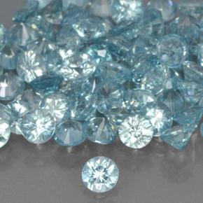 Pedras preciosas de zircão azul natural de 1,88 ct, corte redondo, VVS-VS