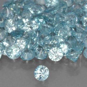 Pedras preciosas de zircão azul natural de 1,88 ct, corte redondo, VVS-VS
