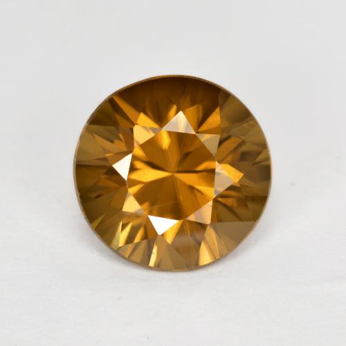 Zircão dourado natural 2,62ct, corte redondo, VS
