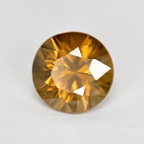 Zircão dourado natural 2,62ct, corte redondo, VS