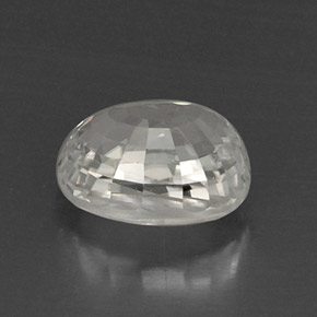 Zircão branco natural 8,64ct, corte oval, VVS