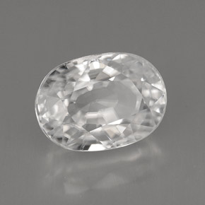 Zircão branco natural 8,09ct, corte oval, VVS-VS