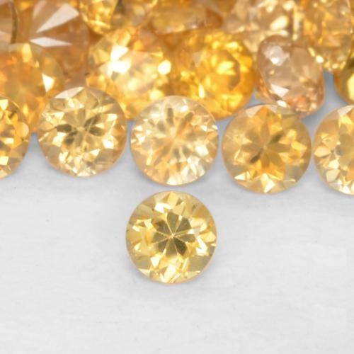 Pedras preciosas de zircão dourado natural de 0,21 ct, corte redondo, VS