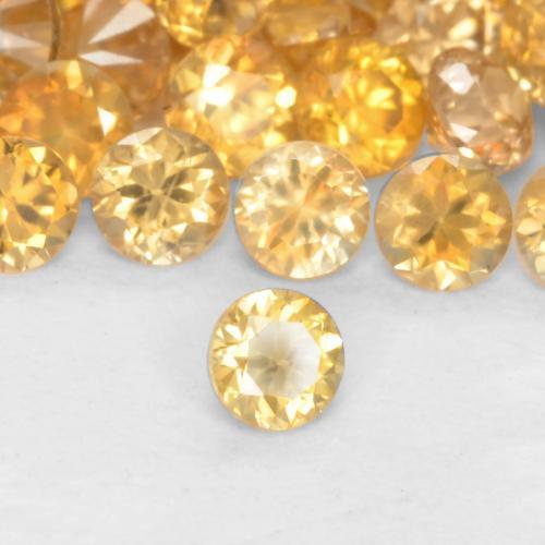 Pedras preciosas de zircão dourado natural de 0,21 ct, corte redondo, VS