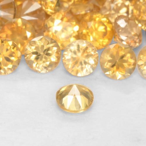 Pedras preciosas de zircão dourado natural de 0,21 ct, corte redondo, VS