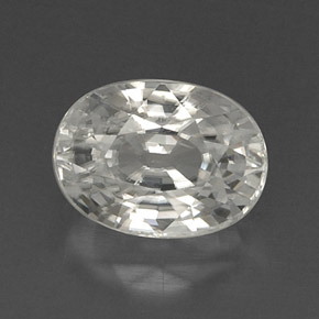 Zircão branco natural 9,71ct, corte oval, VVS