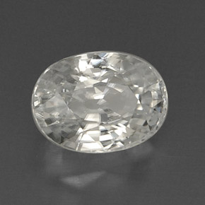 Zircão branco natural 9,71ct, corte oval, VVS