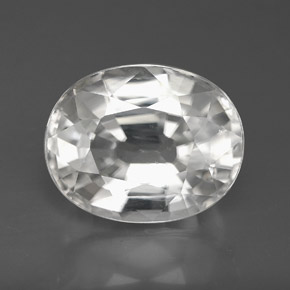 Zircão branco natural 9,99ct, corte oval, VVS