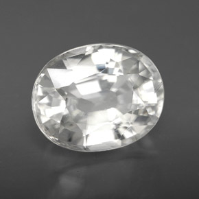 Zircão branco natural 9,99ct, corte oval, VVS