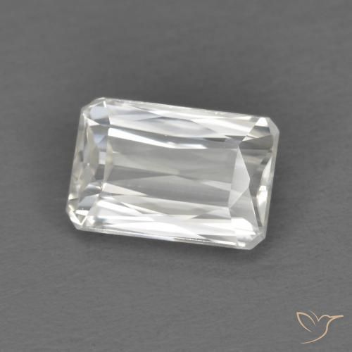 Zircão Branco Natural 1.38ct, Corte Octógono / Esmeralda, VVS-VS