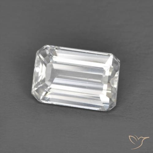 Zircão Branco Natural 1.45ct, Corte Octógono / Esmeralda, VVS-VS