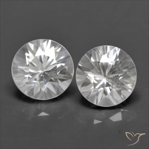 2.44ctw Natural Branco Zircão, Redondo, VVS