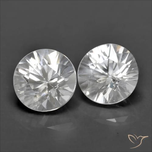 Pedras preciosas de Zircão Branco natural de 2.44 ct, Redondo, VVS