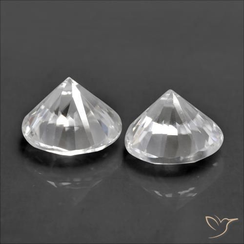 Pedras preciosas de Zircão Branco natural de 2.44 ct, Redondo, VVS