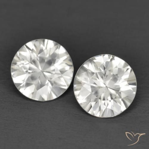 2.23ctw Natural Branco Zircão, Redondo, VVS-VS