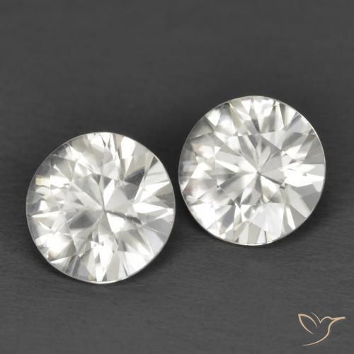 Pedras preciosas de Zircão Branco natural de 2.23 ct, Redondo, VVS-VS