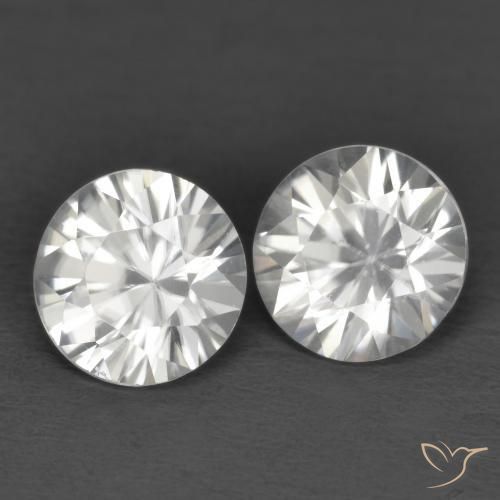 2.39ctw Natural Branco Zircão, Redondo, VVS-VS