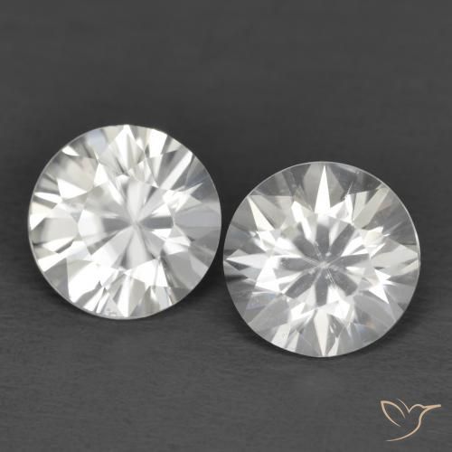 Pedras preciosas de Zircão Branco natural de 2.39 ct, Redondo, VVS-VS