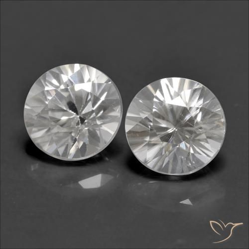 Pedras preciosas de Zircão Branco natural de 2.47 ct, Redondo, VVS-VS