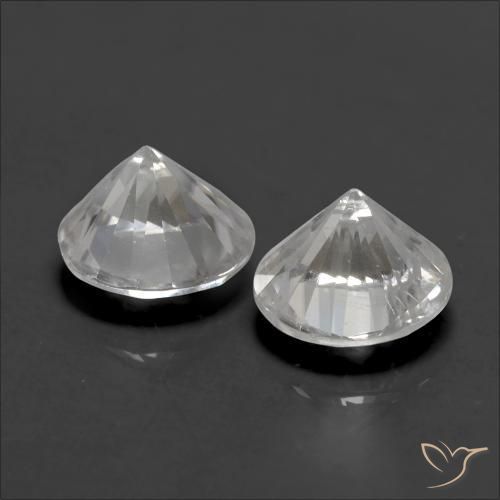 Pedras preciosas de Zircão Branco natural de 2.47 ct, Redondo, VVS-VS
