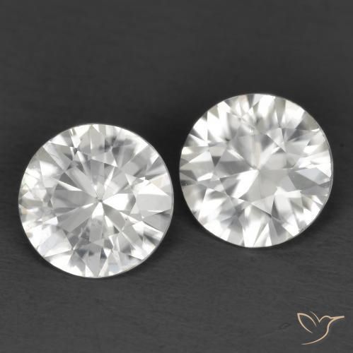 Pedras preciosas de Zircão Branco natural de 2.06 ct, Redondo, VVS-VS