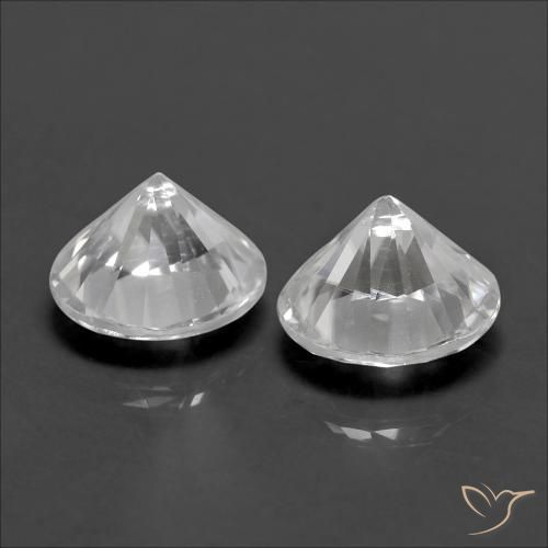 Pedras preciosas de Zircão Branco natural de 2.54 ct, Redondo, VVS-VS