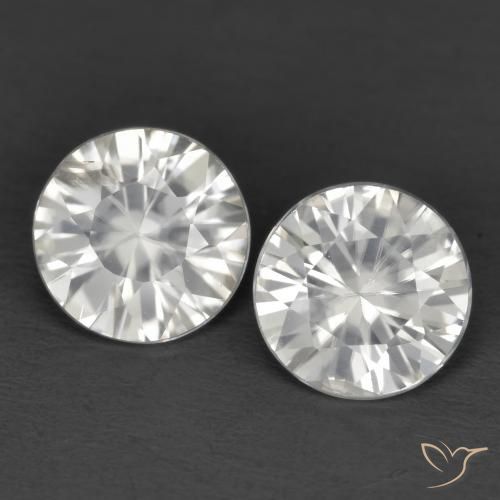 2.34ctw Natural Branco Zircão, Redondo, VS