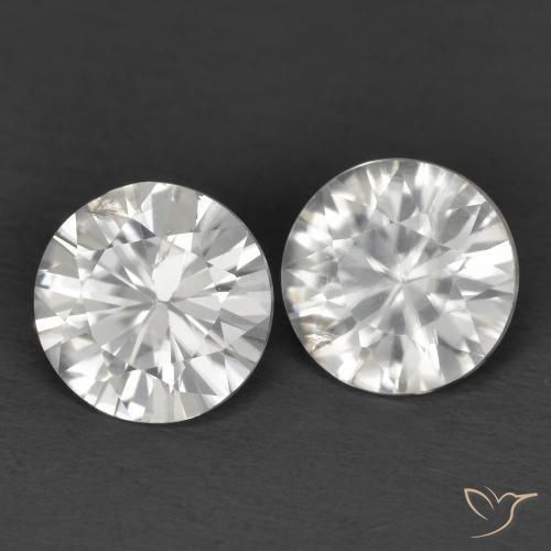 Pedras preciosas de Zircão Branco natural de 2.30 ct, Redondo, VS