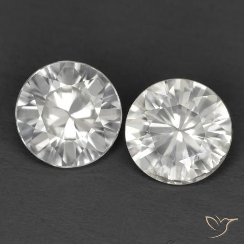 Pedras preciosas de Zircão Branco natural de 2.16 ct, Redondo, VVS-VS